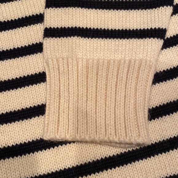 Stewart Christie & Co Ltd striped navy ecru wool sweater brand new with tags - Picture 6 of 11